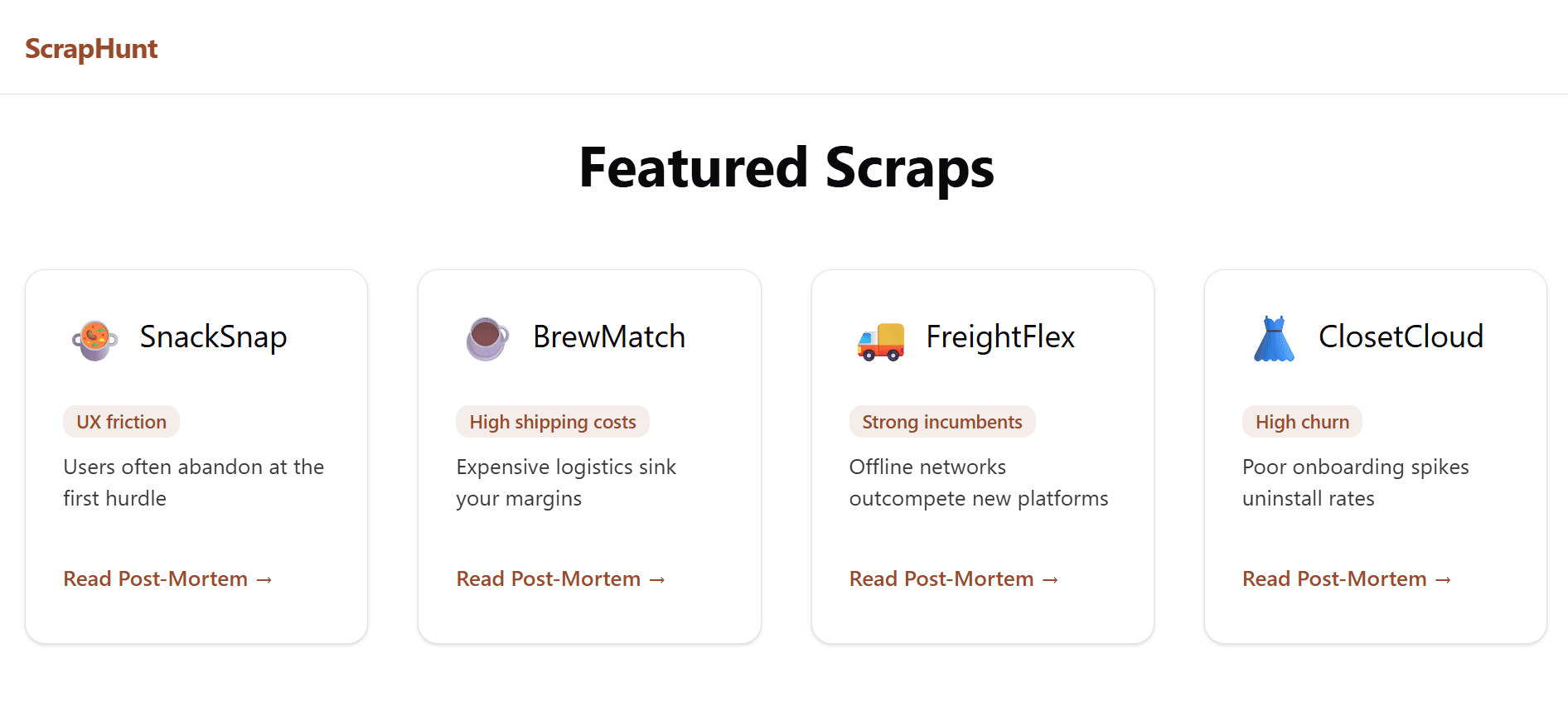 ScrapHunt - Get Paid for Scrapped Projects